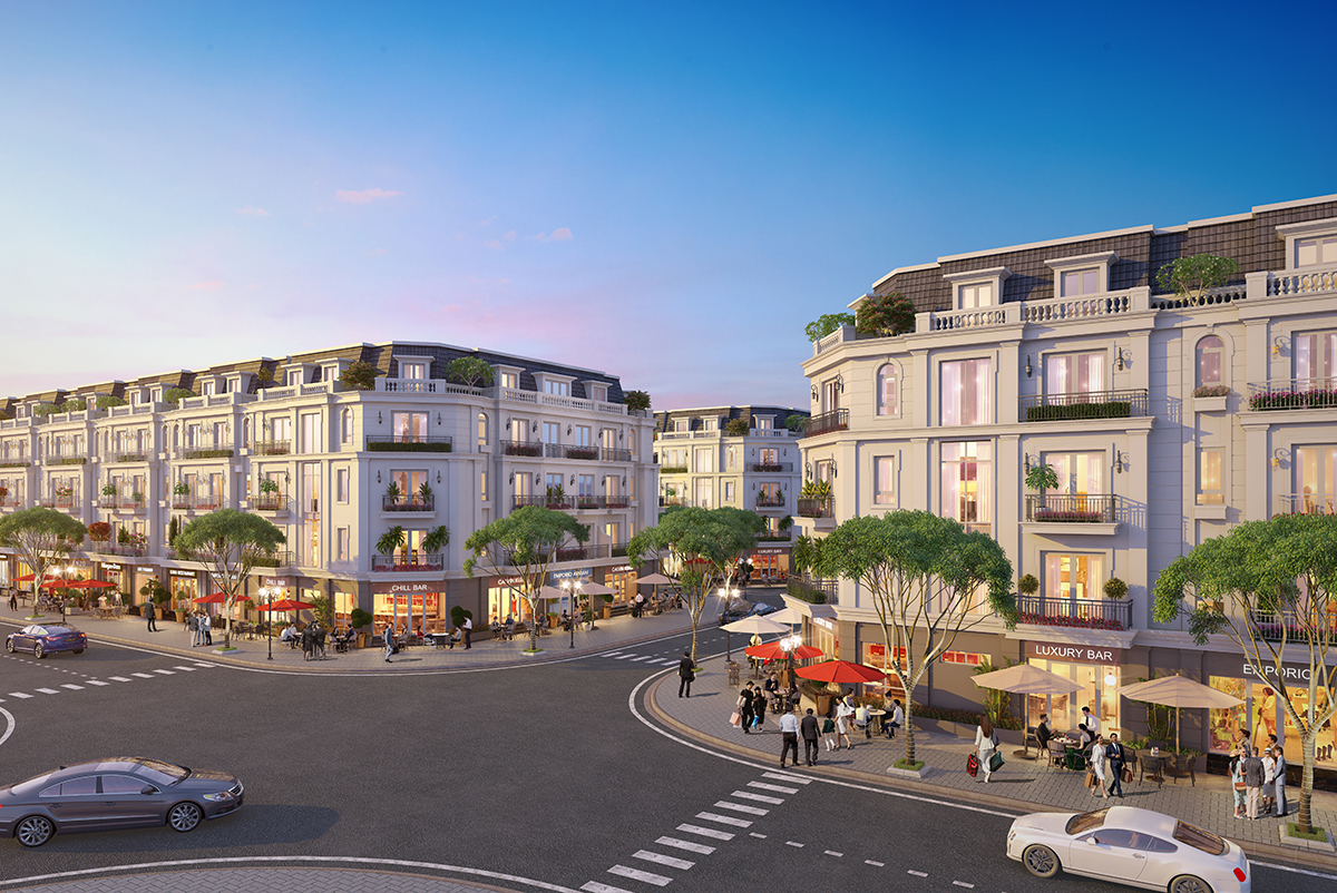 Các shophouse tại Eurowindow Twin Parks ghi điểm thị trường nhờ mặt tiền rộng trên các tuyến phố sầm uất, thuận tiện kinh doanh buôn bán.