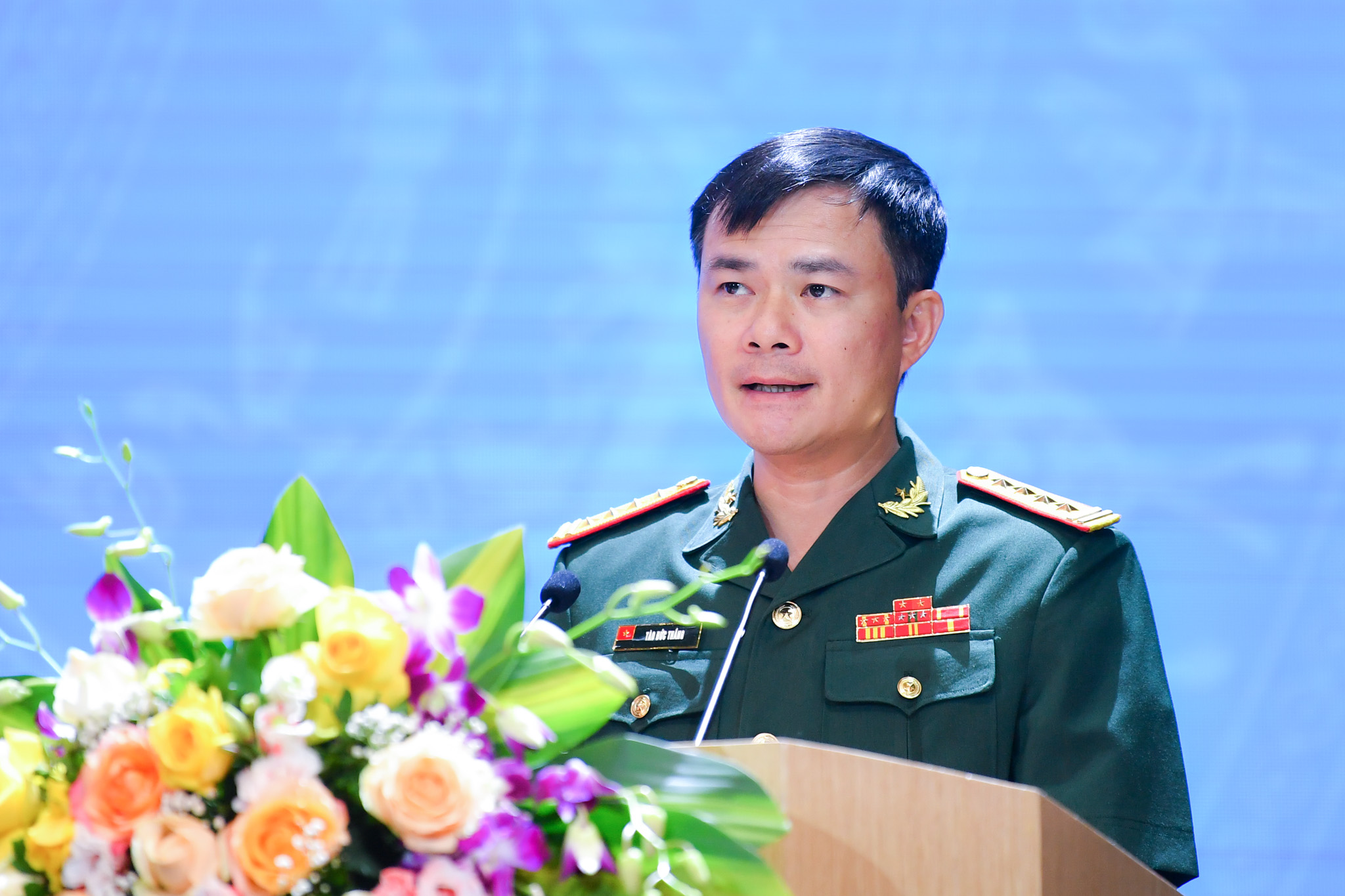 Chủ tịch kiêm Tổng giám đốc Viettel Tào Đức Thắng phát biểu tại Đại hội Đoàn thanh niên.