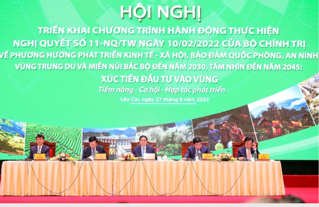 Hội nghị do Bộ Kế hoạch và Đầu tư, Văn phòng Chính phủ phối hợp Tỉnh uỷ, UBND tỉnh Lào Cai tổ chức - Ảnh: VGP/Nhật Bắc