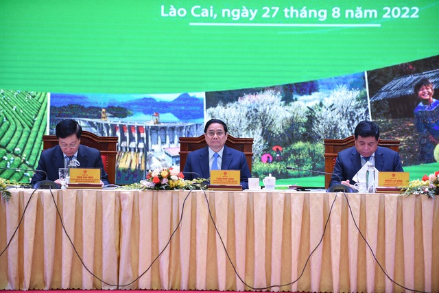 Hội nghị do Bộ Kế hoạch và Đầu tư, Văn phòng Chính phủ phối hợp Tỉnh uỷ, UBND tỉnh Lào Cai tổ chức - Ảnh: VGP/Nhật Bắc.