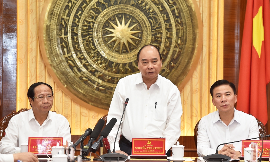 Chủ tịch nước Nguyễn Xuân Phúc phát biểu tại cuộc làm việc - Ảnh VGP