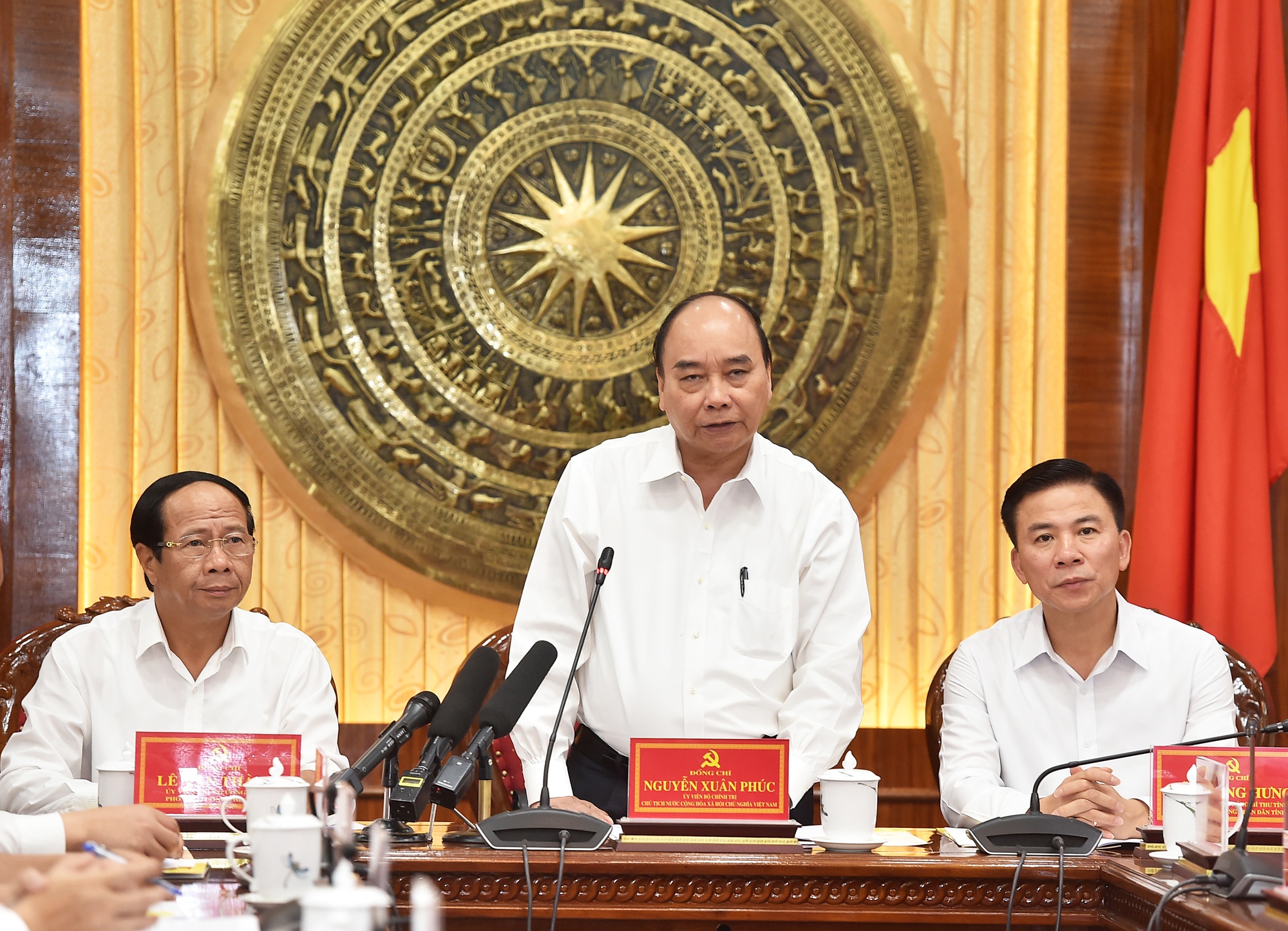 Chủ tịch nước Nguyễn Xuân Phúc phát biểu tại cuộc làm việc - Ảnh VGP