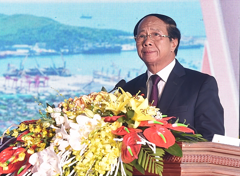 Phó Thủ tưởng Lê Văn Thành phát biểu tại lễ khánh thành Nhà máy nhiệt điện BOT Nghi Sơn 2. Ảnh:VGP. 