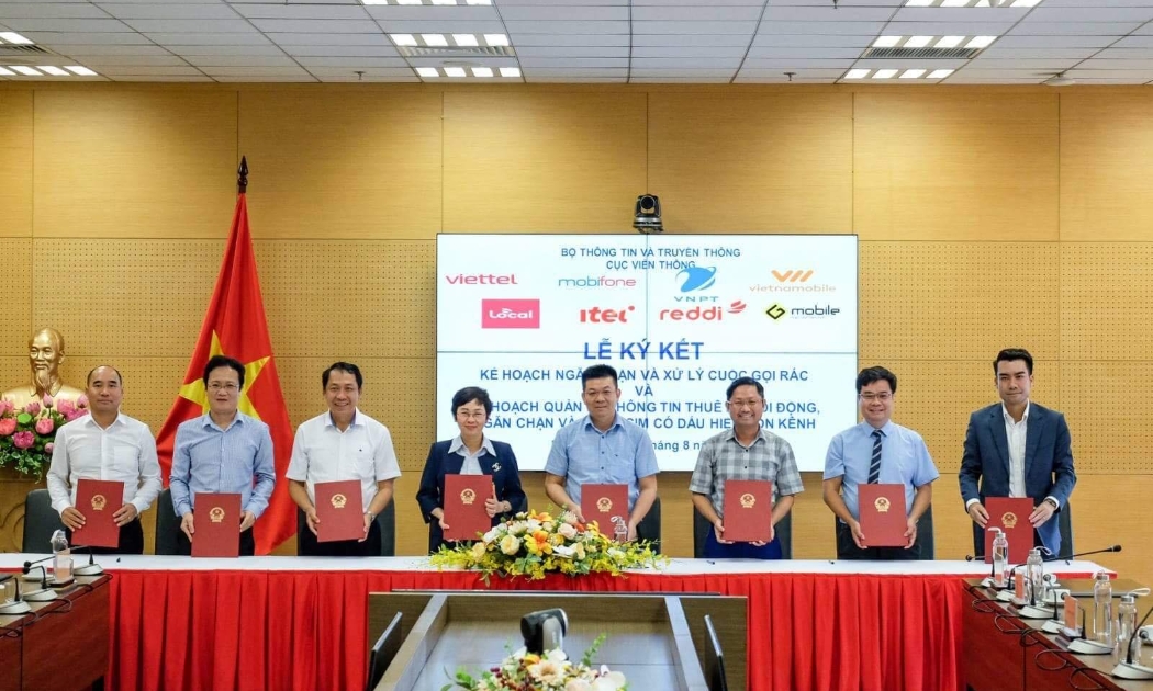 7 nhà mạng ký cam kết kiên quyết xử lý cuộc gọi rác, tin nhắn rác hôm 29/8.
