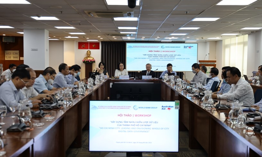 hội thảo Xây dựng tầm nhìn chiến lược dữ liệu của thành phố do Sở Thông tin và Truyền thông TP.HCM và Ngân hàng Thế giới tại Việt Nam tổ chức ngày 30/8.