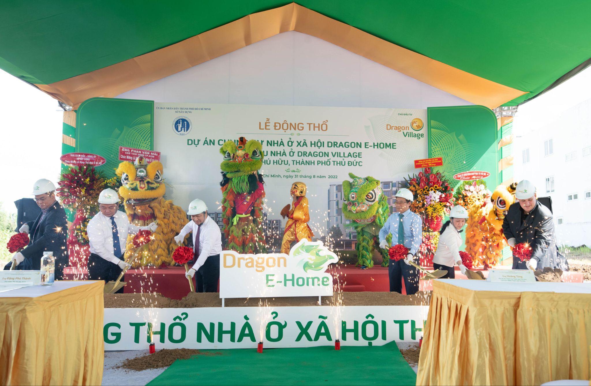 Sự kiện động thổ dự án nhà ở xã hội Dragon E-Home với sự góp mặt của lãnh đạo Tp.HCM.