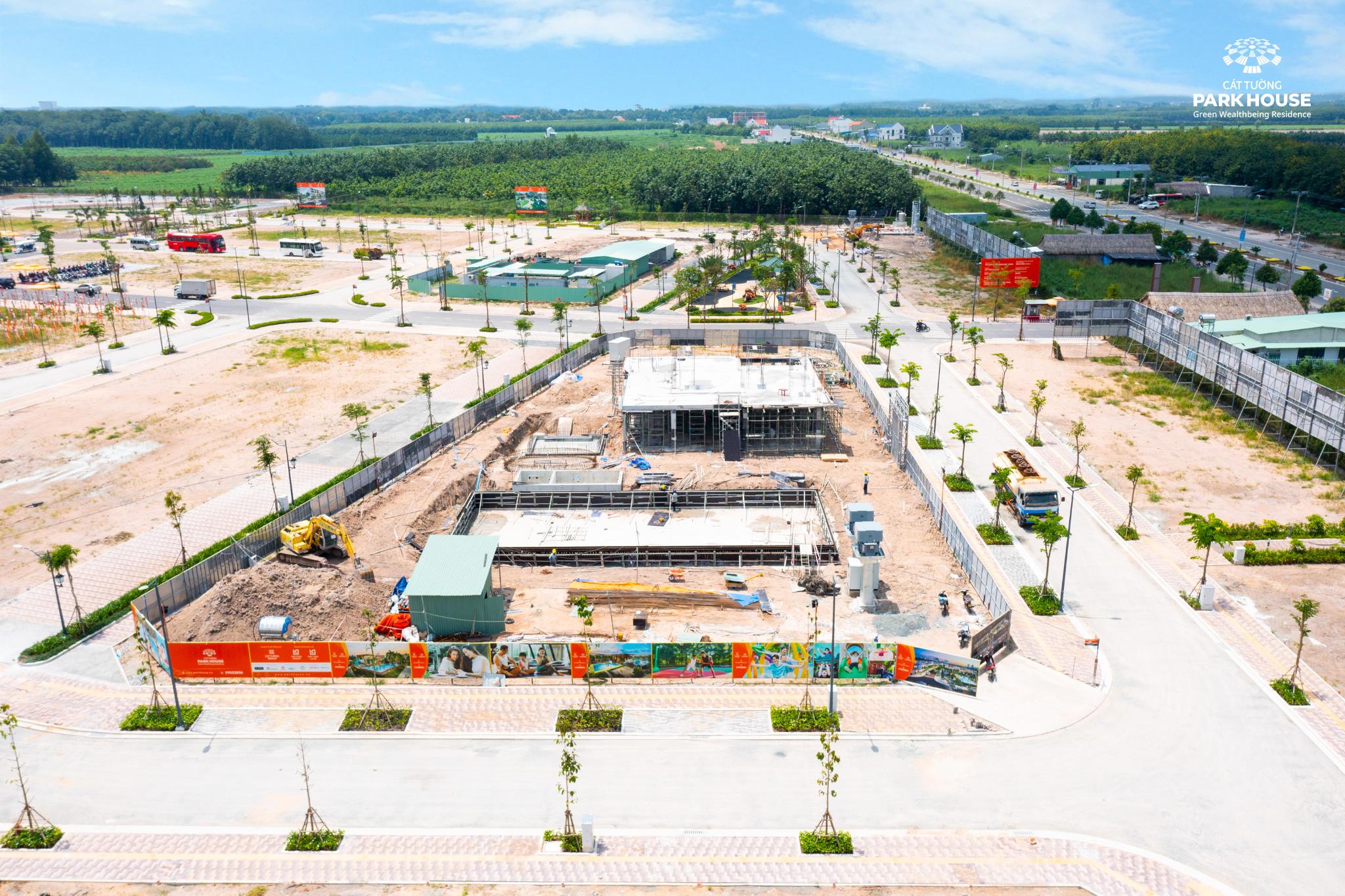 Tiến độ xây dựng Clubhouse Green View cập nhật vào tháng 8/2022.
