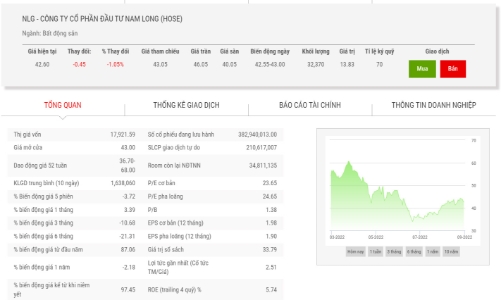 Giá giảm, Giám đốc đầu tư đăng ký bán 1,6 triệu cổ phiếu NLG