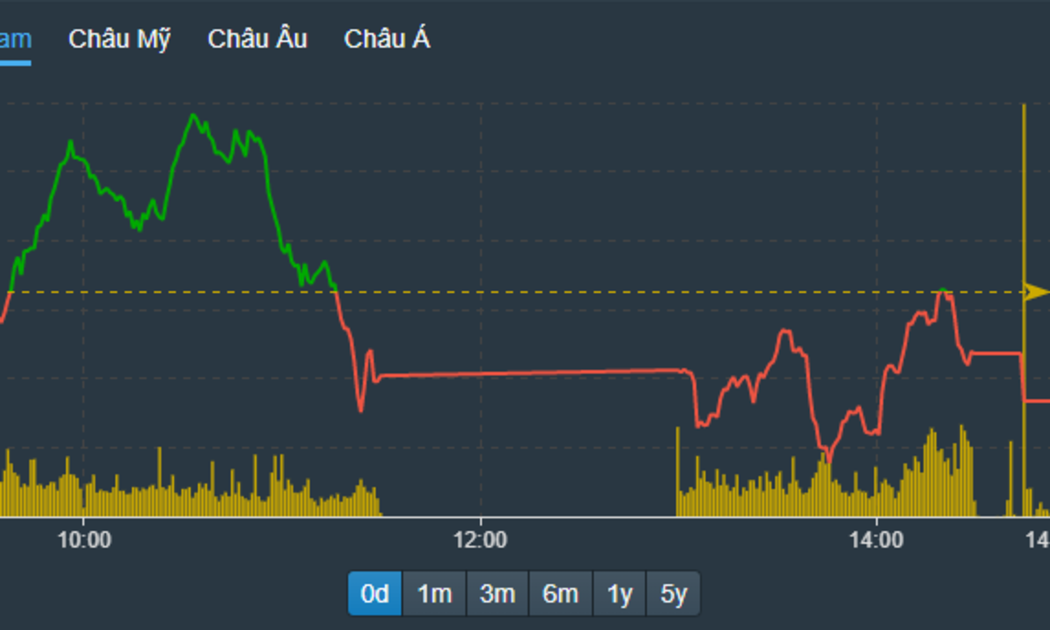 VN-Index chịu áp lực lớn từ nhóm blue-chips trong phiên chiều.