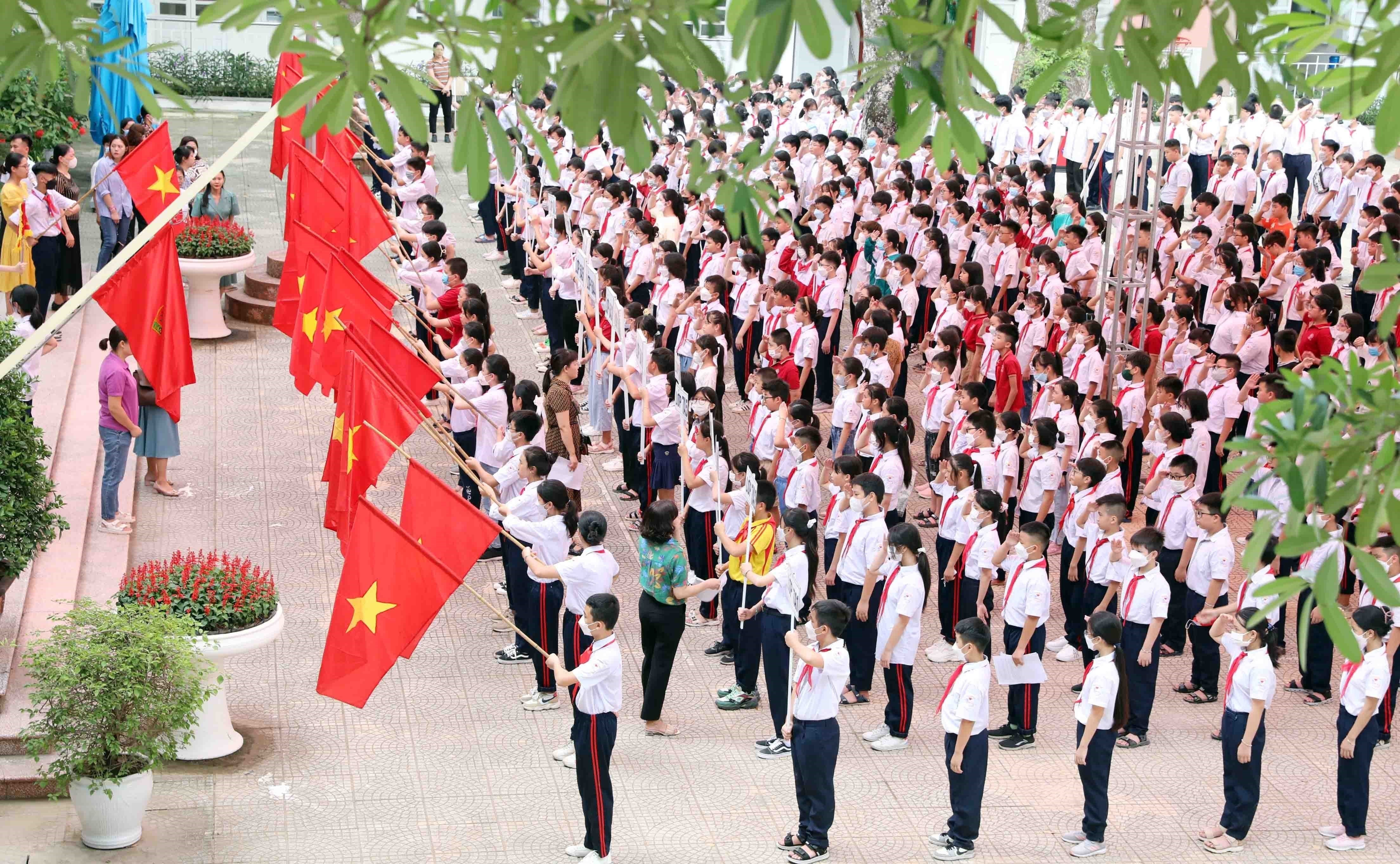 24 triệu học sinh các cấp bước vào năm học 2022-2023. Ảnh: TTXVN