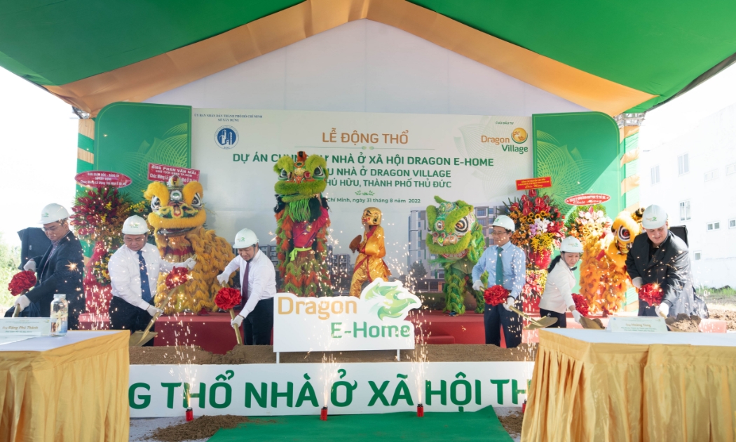 Sự kiện động thổ dự án nhà ở xã hội Dragon E-Home với sự góp mặt của lãnh đạo Tp.HCM.