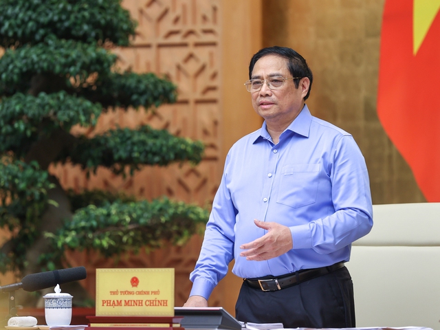 Thủ tướng Phạm Minh Chính phát biểu tại phiên họp - Ảnh: VGP