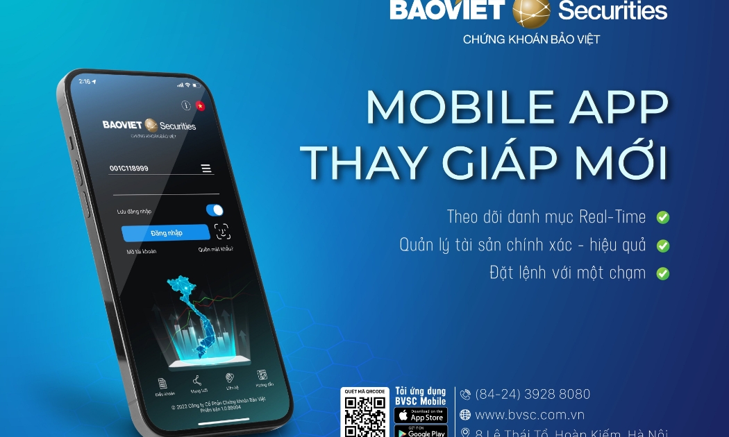 Mobile app với nhiều tính năng mới.