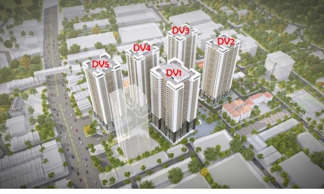 Tháp DV01 sở hữu vị trí trung tâm của dự án Rose Town 79 Ngọc Hồi.
