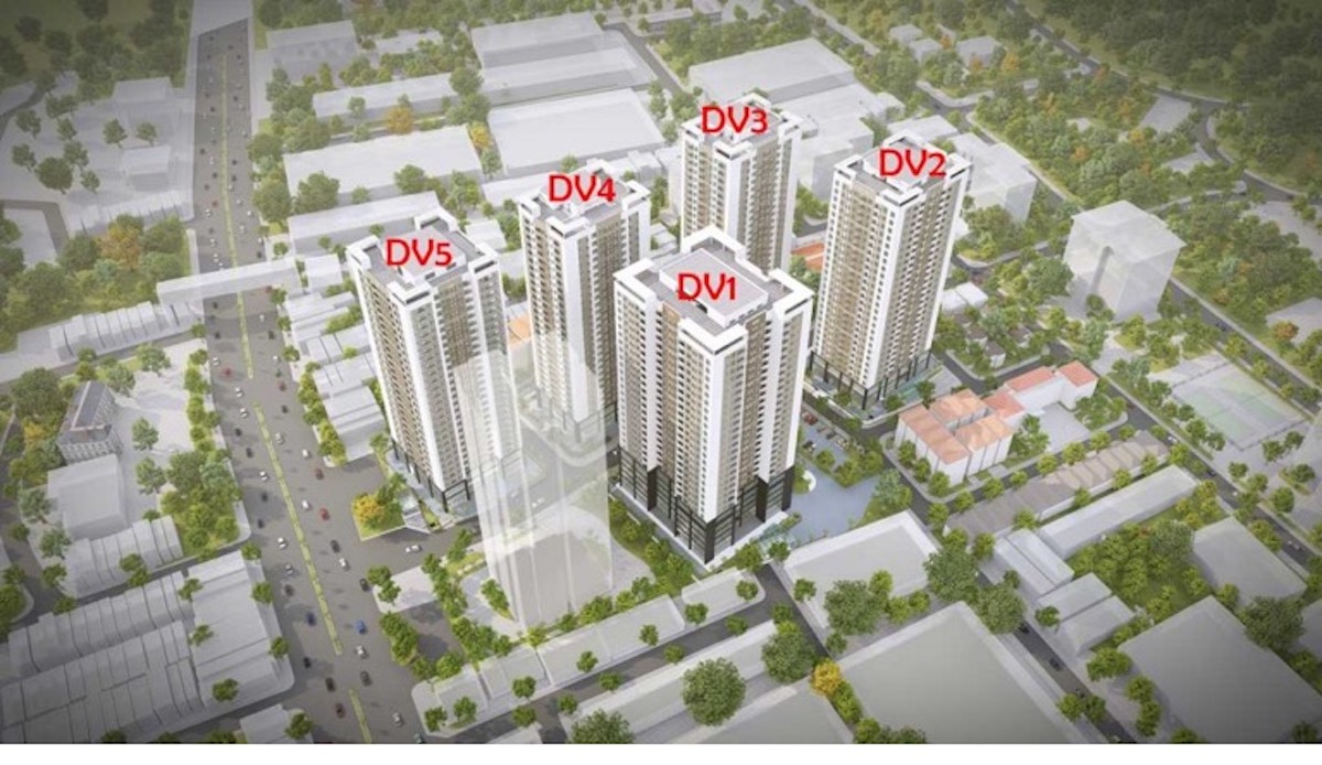 Tháp DV01 sở hữu vị trí trung tâm của dự án Rose Town 79 Ngọc Hồi.