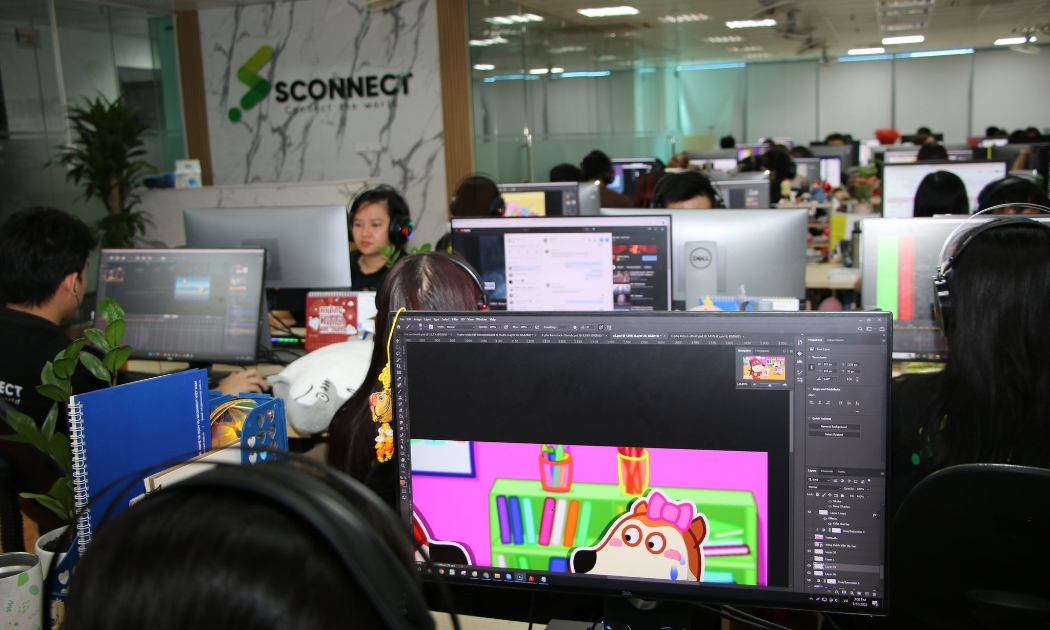 Một quy trình sản xuất phim hoạt hình Wolfoo tại Sconnect.