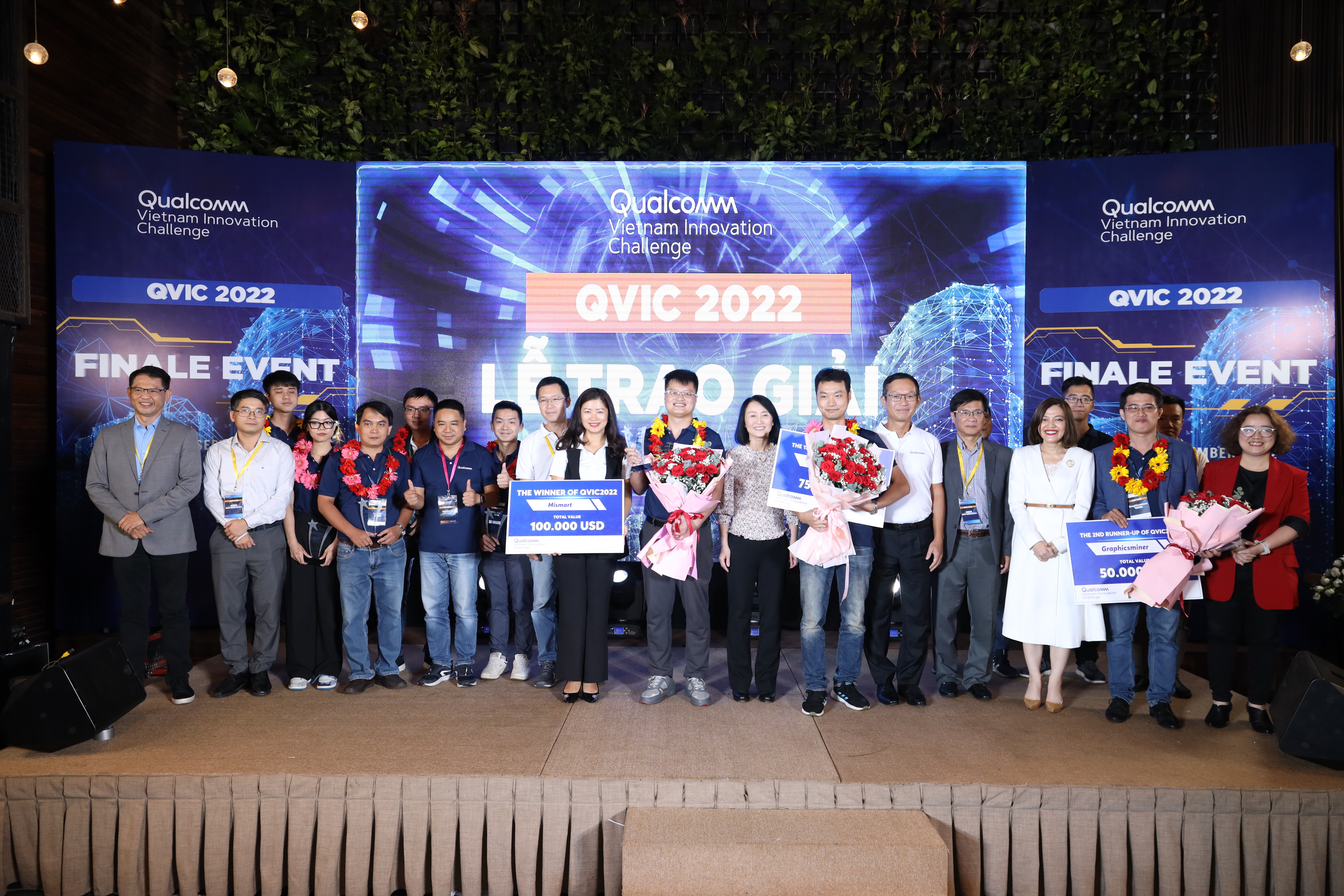 Top 3 và Top 10 công ty khởi nghiệp nhận giải thưởng QVIC 2022 của Qualcomm ngày 14/9.