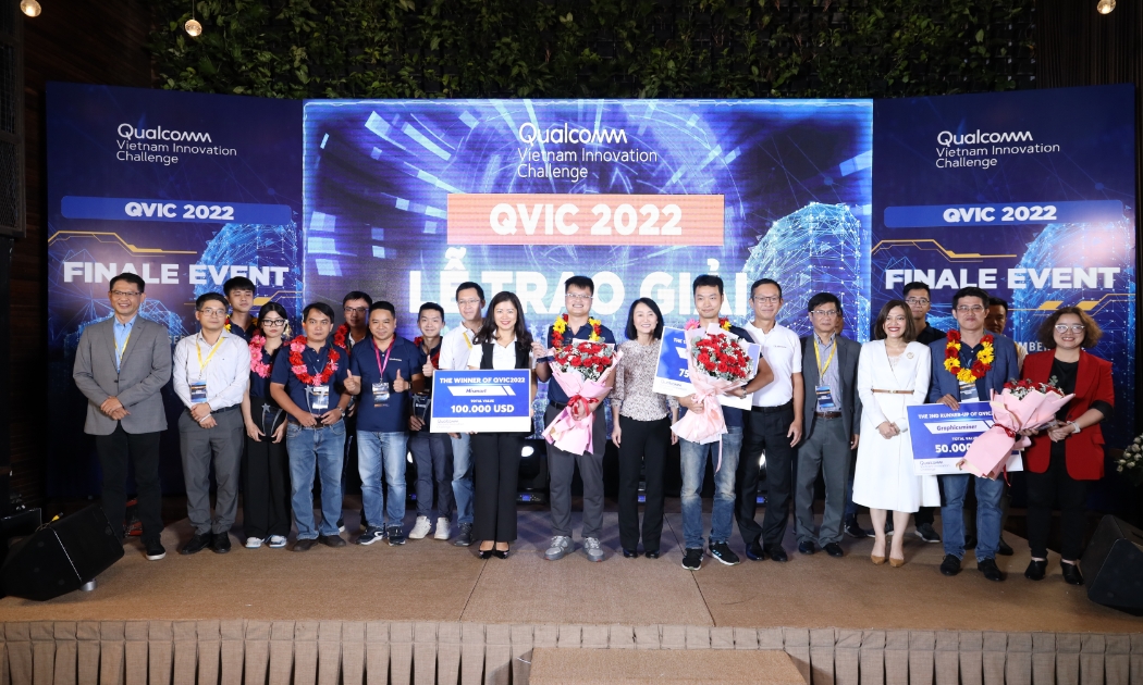 Top 3 và Top 10 công ty khởi nghiệp nhận giải thưởng QVIC 2022 của Qualcomm ngày 14/9.