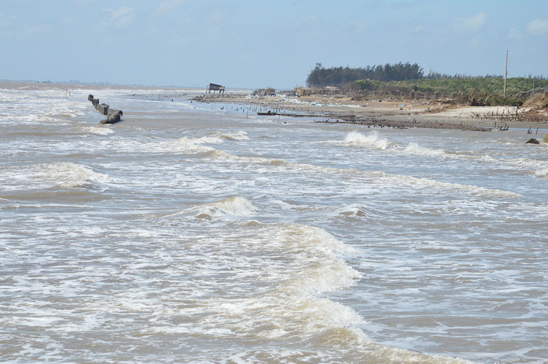 Vùng ven biển Bến Tre bị xói mòn, sạt lở nghiêm trọng, đang cần nguồn kinh phí hỗ trợ khẩn cấp để xây dựng, nâng cấp, gia cố bờ biển và kè đập...