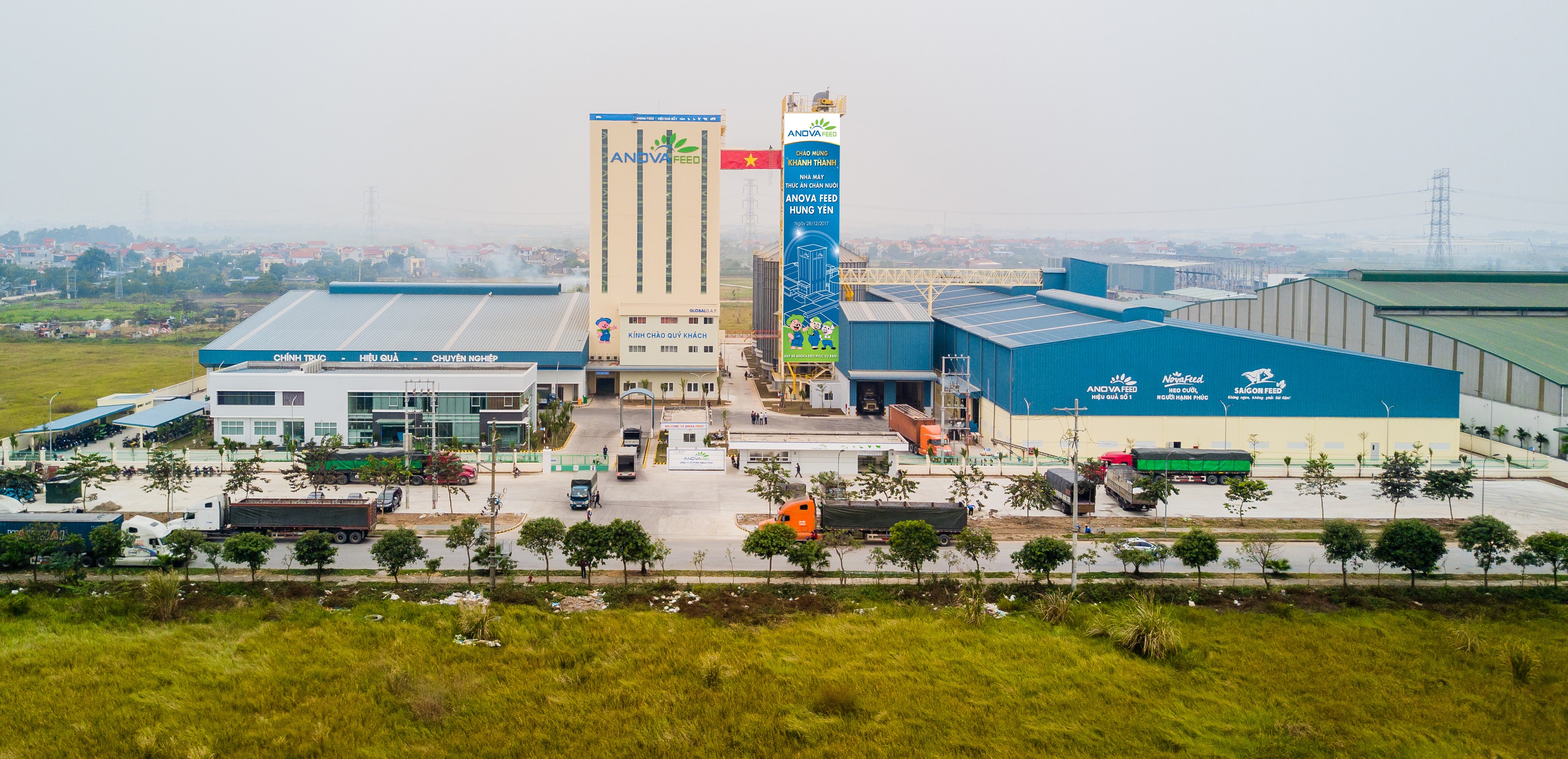 Hoạt động bền bỉ trong lĩnh vực n&ocirc;ng nghiệp suốt 30 năm qua đ&atilde; gi&uacute;p Nova Consumer c&oacute; được nền tảng vững chắc từ n&ocirc;ng nghiệp để ph&aacute;t triển v&agrave; mở rộng những ng&agrave;nh h&agrave;ng mới. H&igrave;nh: Nh&agrave; m&aacute;y Anova Feed.