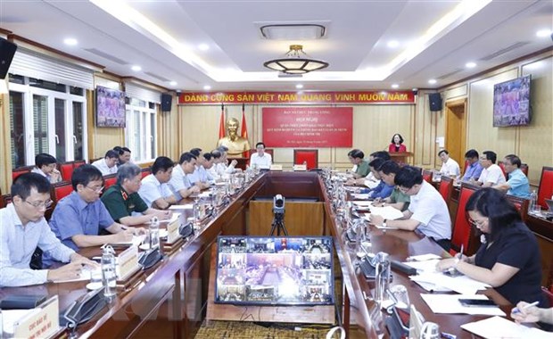  Hội nghị trực tuyến quán triệt, triển khai thực hiện Quy định 80-QĐ/TW, thông báo Kết luận 20-TB/TW của Bộ Chính trị và Hướng dẫn số 21-HD/BTCTW về hướng dẫn điểm 3 của Thông báo số 20-TB/TW. Ảnh: TTXVN