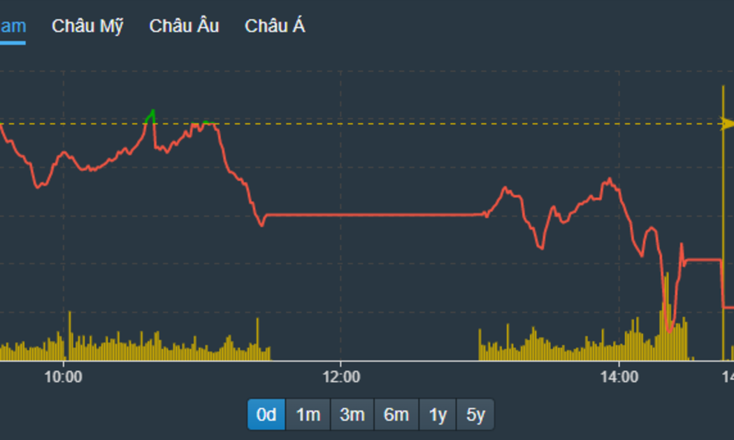 VN-Index thể hiện áp lực lớn trong buổi chiều, nhất là với nhóm blue-chips.