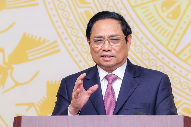 Thủ tướng Phạm Minh Chính nhấn mạnh phát triển và ứng dụng khoa học công nghệ là quốc sách hàng đầu, là một trong những động lực quan trọng nhất để phát triển kinh tế-xã hội và bảo vệ Tổ quốc - Ảnh: VGP/Nhật Bắc