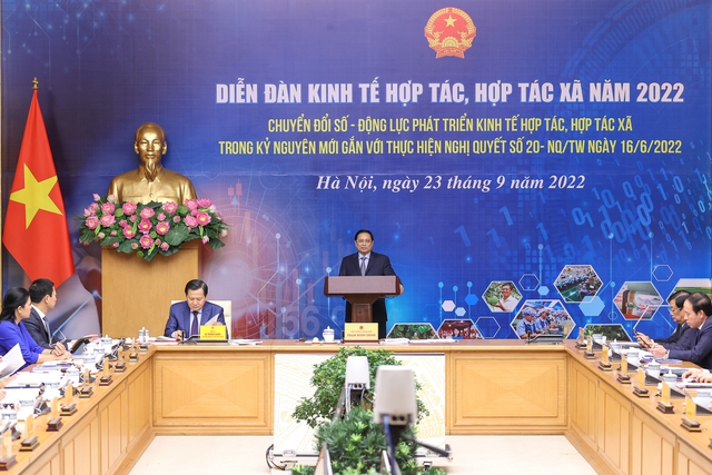 Thủ tướng chủ trì Diễn đàn kinh tế hợp tác, hợp tác xã năm 2022. Ảnh - VGP. 