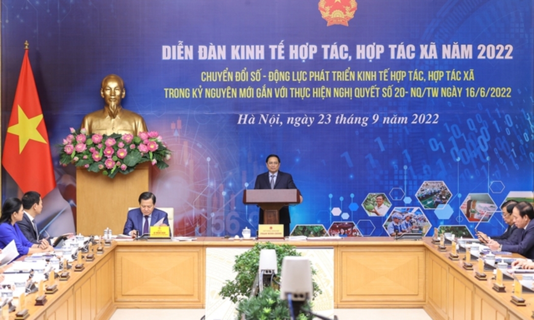 Thủ tướng chủ trì Diễn đàn kinh tế hợp tác, hợp tác xã năm 2022. Ảnh - VGP.