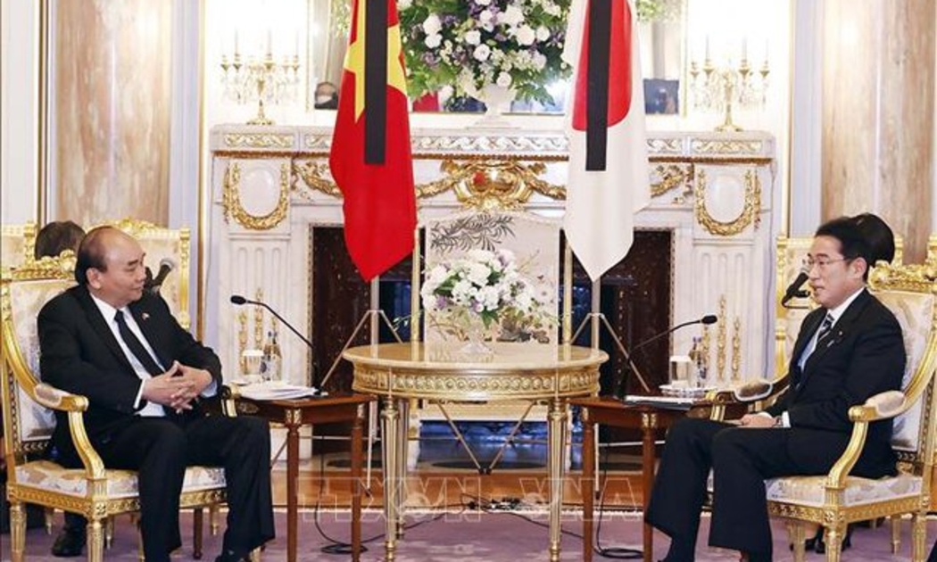 Chủ tịch nước Nguyễn Xuân Phúc hội đàm với Thủ tướng Nhật Bản Kishida Fumio
