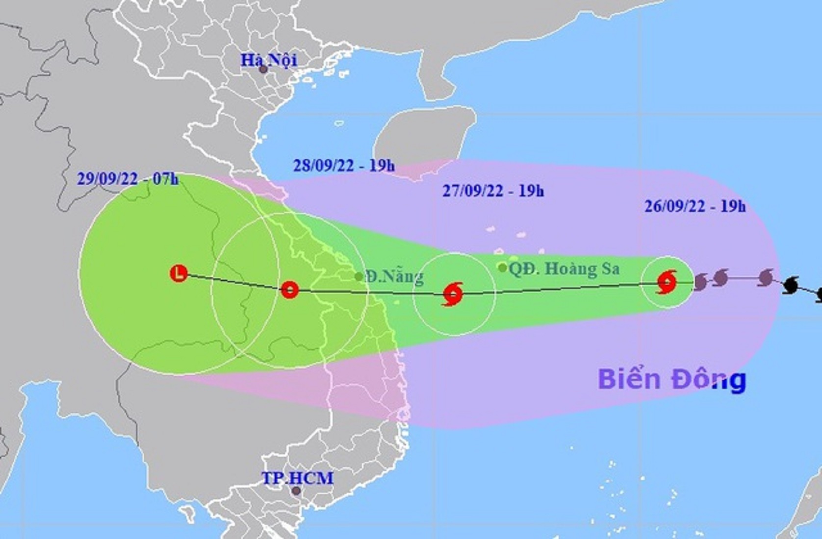Đường đi của bão số 4.