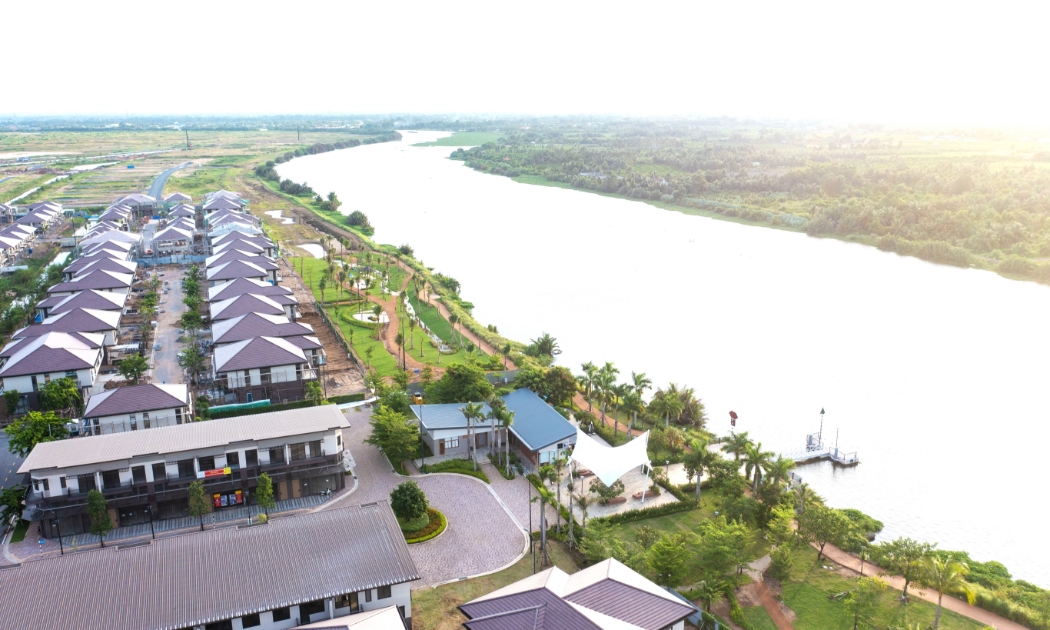 Một góc bến thuyền tại Khu đô thị Waterpoint (tên thương mại của dự án khu đô thị mới Vàm Cỏ Đông - Bến Lức, Long An) đã đi vào vận hành.