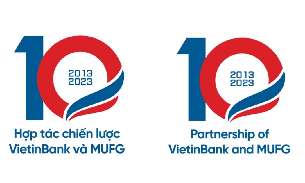 Biểu trưng kỷ niệm 10 năm hợp tác chiến lược VietinBank và MUFG Bank.