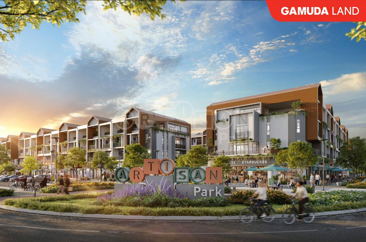 Phối cảnh dự án nhà phố tại thành phố mới Bình Dương của Gamuda Land.