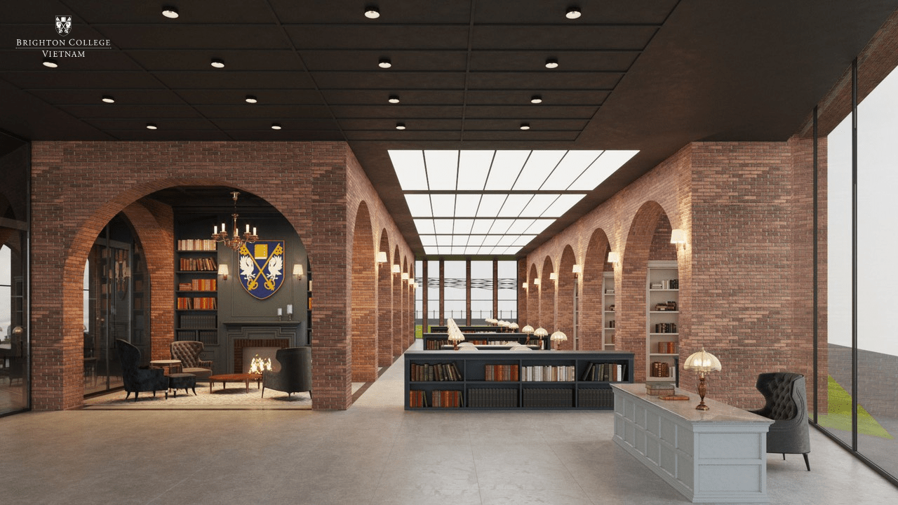 Phòng ăn của trường được truyền cảm hứng kiến trúc từ Trường Đại học Oxford, Anh.
