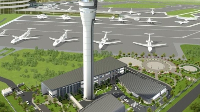 Flight management works being built at Long Thanh airport