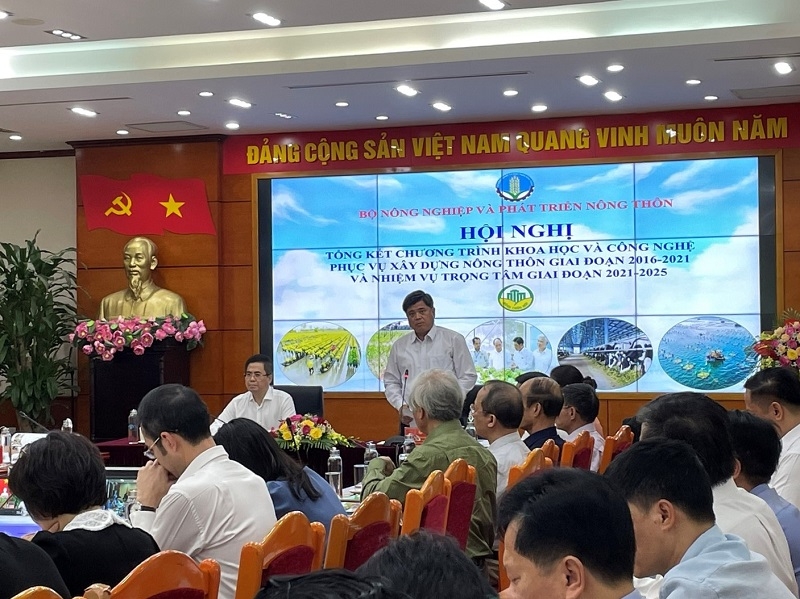 Hội nghị tổng kết chương tr&igrave;nh Khoa học c&ocirc;ng nghệ phục vụ x&acirc;y dựng n&ocirc;ng th&ocirc;n mới ng&agrave;y 03/10/2022.