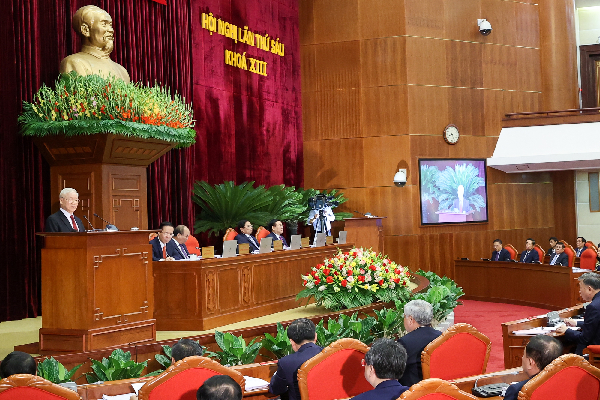 Tổng Bí thư phát biểu tại hội nghị sáng ngày 3/10 - Ảnh: VGP