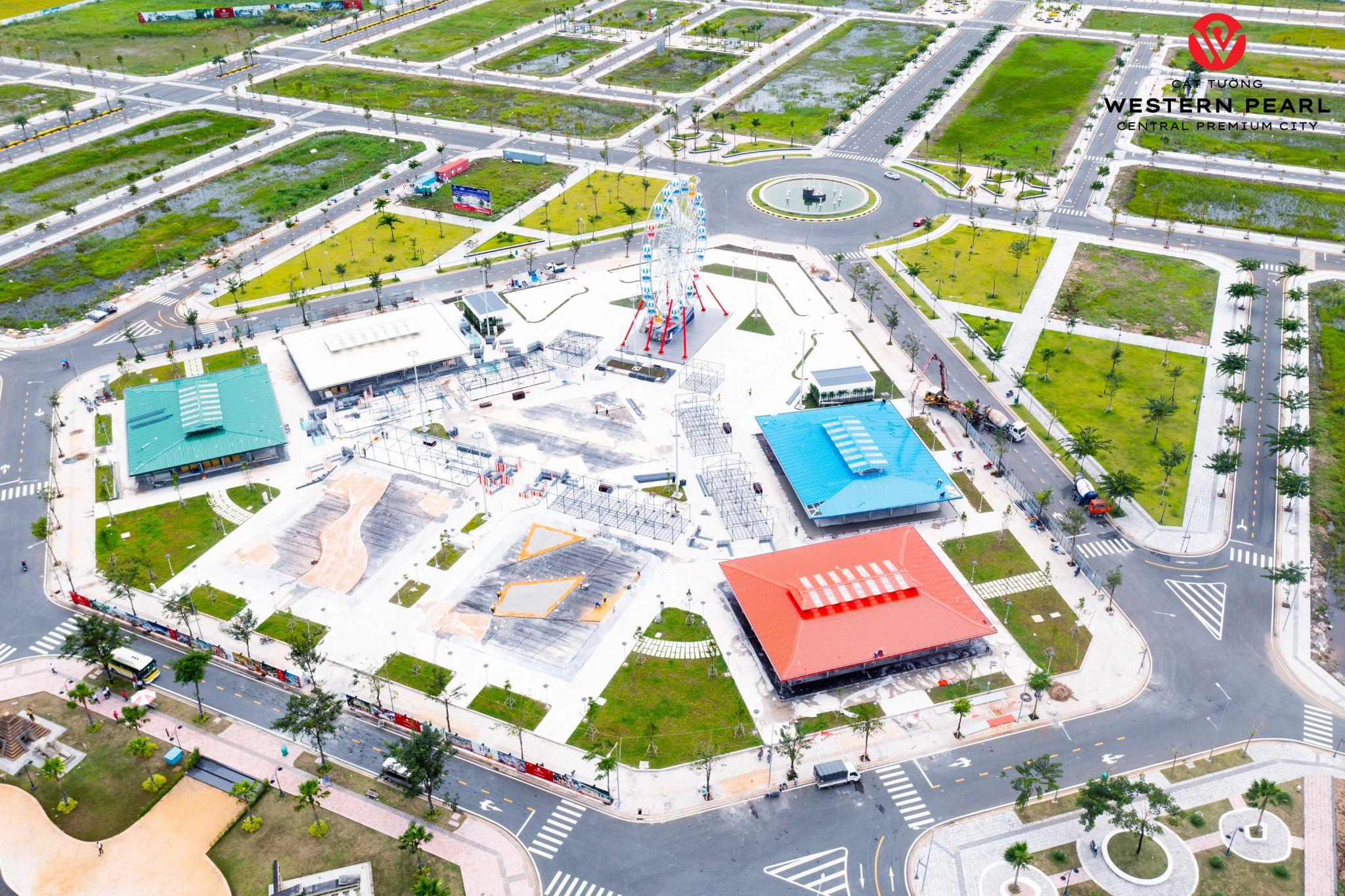 Khu chợ đêm Bến Thành Asia tại khu đô thị Cát Tường Western Pearl đã xây dựng hoàn thiện 4 cụm ki-ốt.