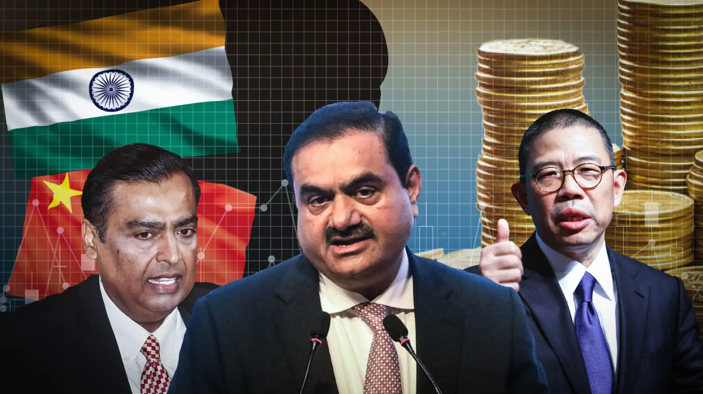 Từ trái qua, Mukesh Ambani, Gautam Adani và Zhong Shanshan - Ảnh: Nikkei Asia