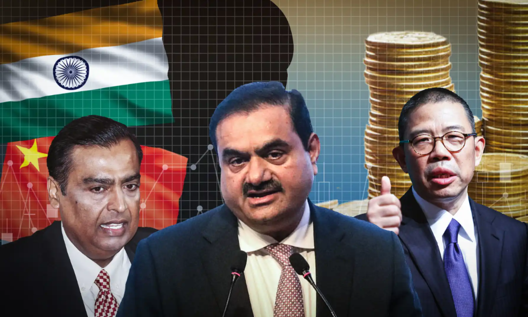 Từ trái qua, Mukesh Ambani, Gautam Adani và Zhong Shanshan - Ảnh: Nikkei Asia