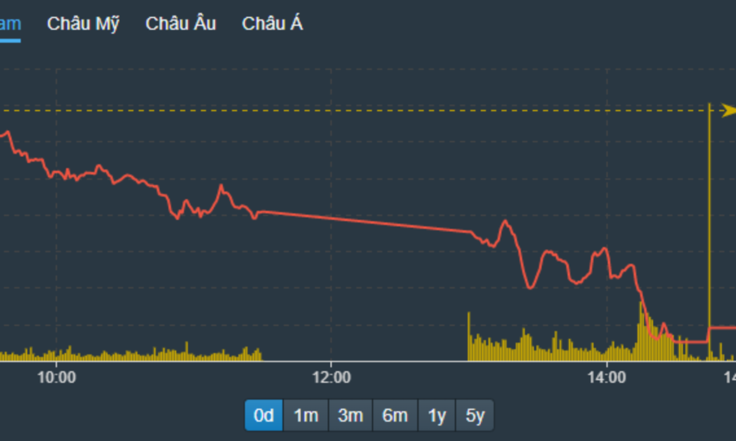VN-Index lao dốc sâu hơn chiều nay, khác hẳn phiên trước.