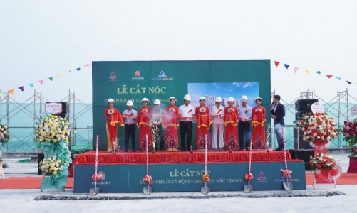 Tiến độ bứt tốc, Evergreen Bắc Giang cất nóc 2 tòa căn hộ đầu tiên