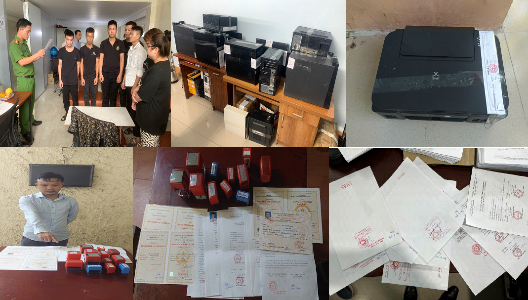 .Ảnh khám xét thu giữ tang vật, con dấu, tài liệu