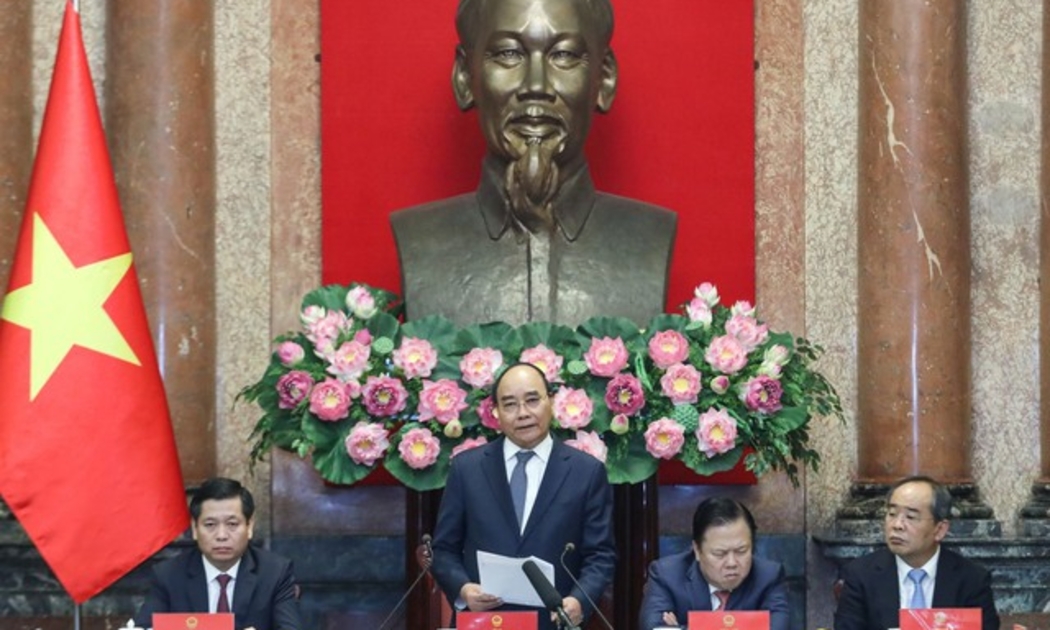 Chủ tịch nước Nguyễn Xuân Phúc phát biểu tại buổi gặp - Ảnh: Văn phòng Chủ tịch nước