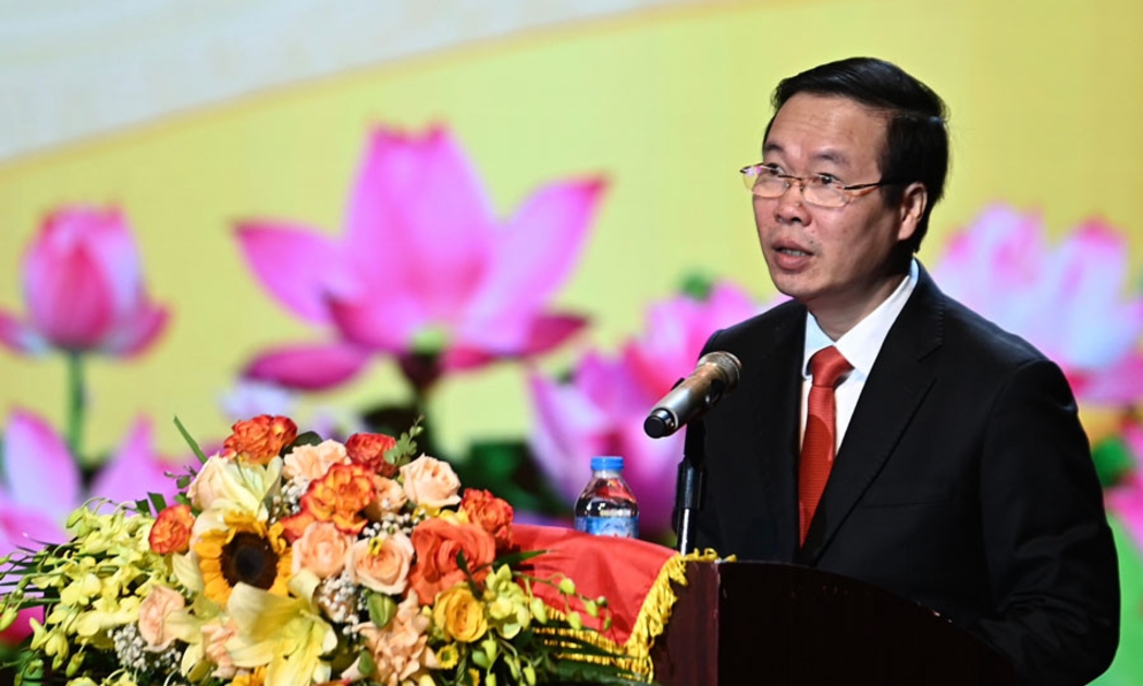 Ông Võ Văn Thưởng Ủy viên Bộ Chính trị, Thường trực Ban Bí thư phát biểu