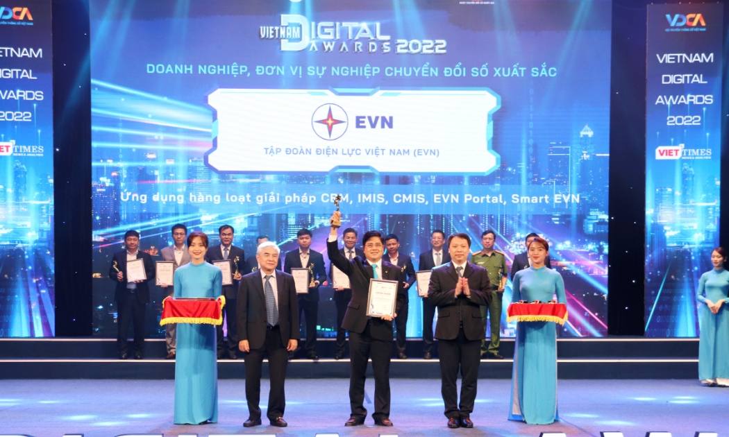 Ông Võ Quang Lâm, Phó Tổng giám đốc EVN đại diện EVN nhận giải thưởng.
