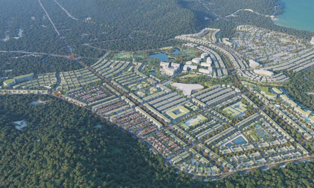 Quy hoạch tổng thể của Meyhomes Capital Phú Quốc với trục giao thông huyết mạch của Phú Quốc - Ảnh minh họa.