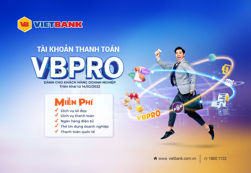 Nhiều ưu đãi với tài khoản thanh toán VB PRO dành cho khách hàng doanh nghiệp.