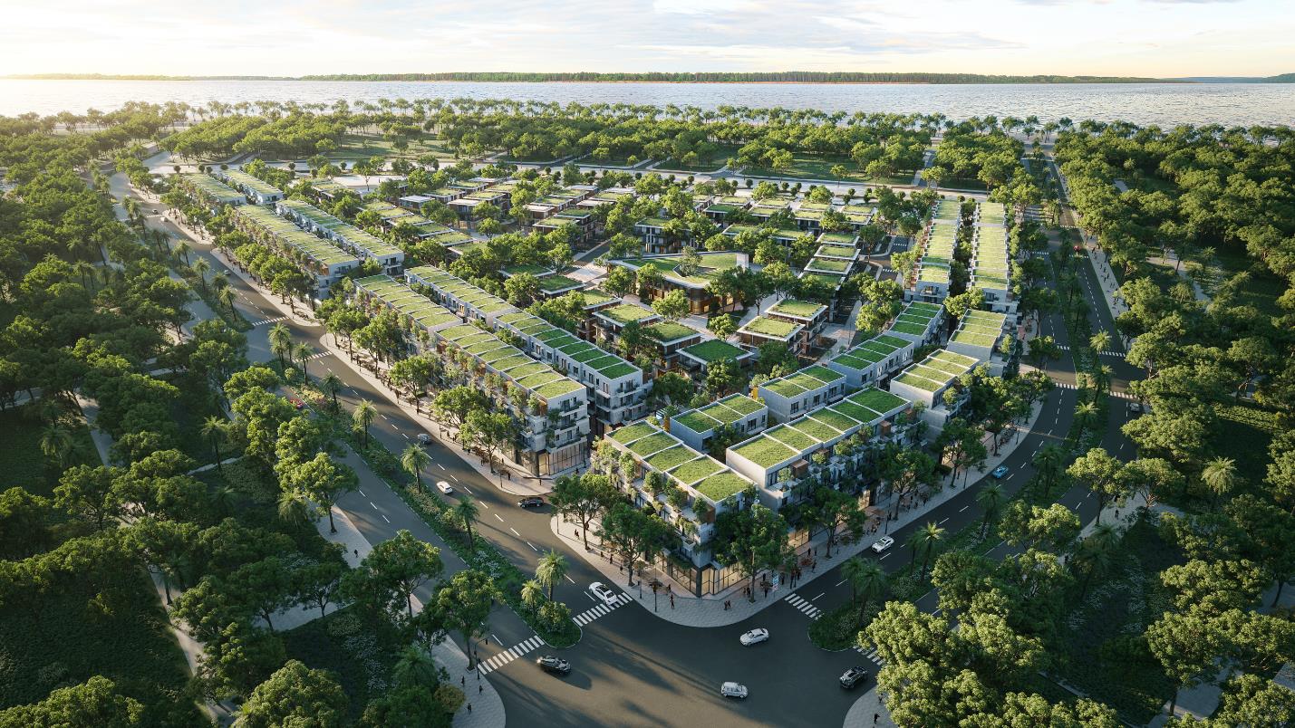 Phối cảnh một ph&acirc;n khu tại khu đ&ocirc; thị của Nh&agrave; S&aacute;ng Lập Ecopark tại Vinh.